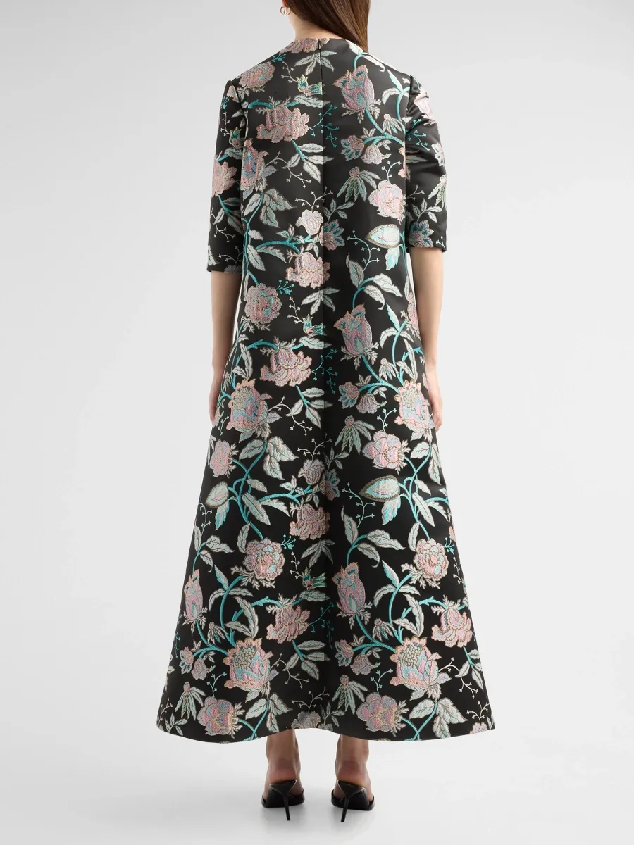 Reem Acra Women's After Midnight Brocade Caftan | Thumbnail 3 Reem Acra Women's After Midnight Brocade Caftan | Thumbnail 3