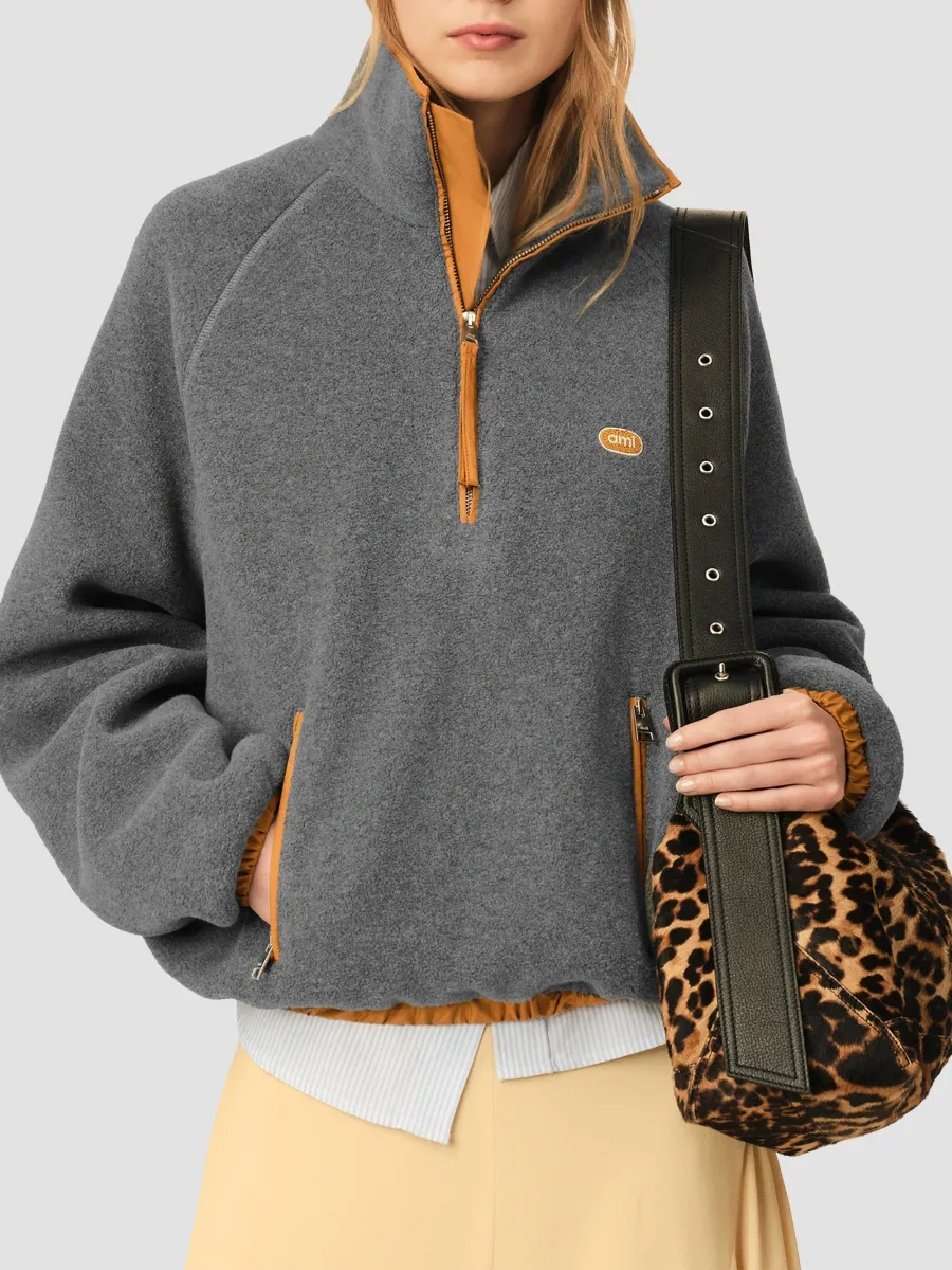 AMI PARIS Women's Ami Funnel-Neck Sweatshirt | Thumbnail 4