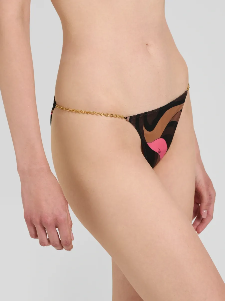 PUCCI Women's Printed Chain-Trimmed Bikini Bottom | Thumbnail 4 PUCCI Women's Printed Chain-Trimmed Bikini Bottom | Thumbnail 4
