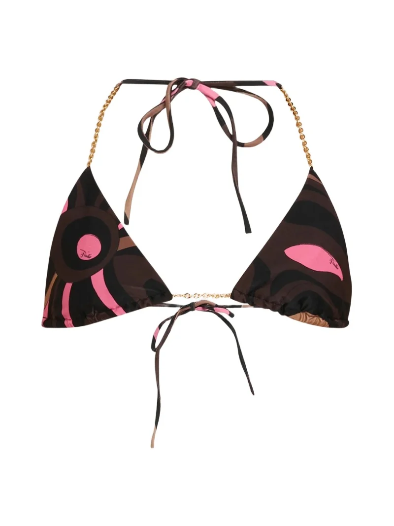 Women's Printed Chain-Link Swim Bikini Top