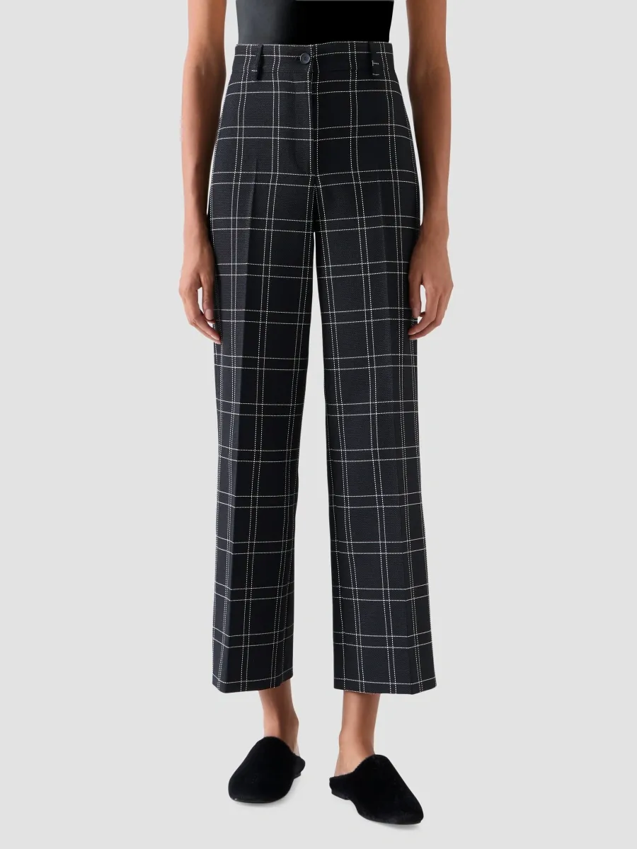 Akris punto Women's Chiara Checked Crop Pants | Thumbnail 2