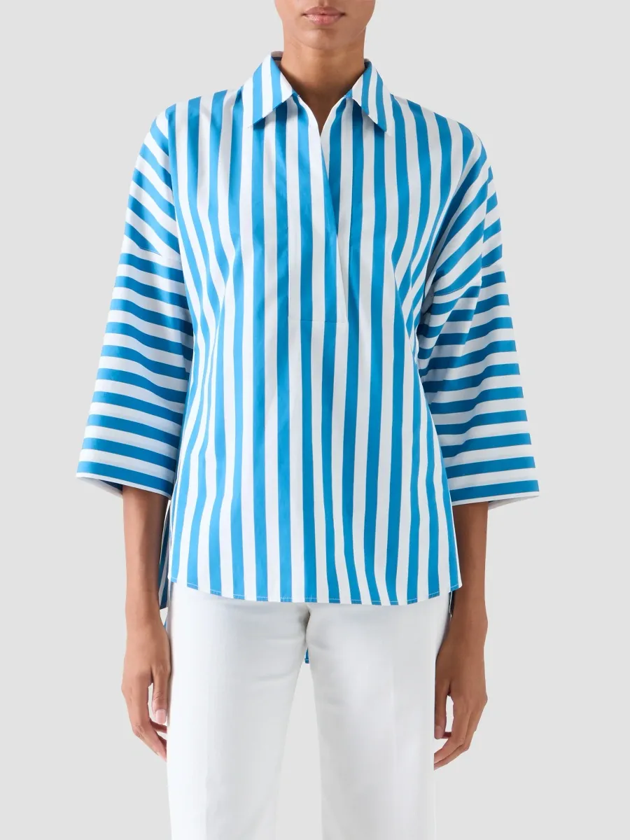 Akris punto Women's Kodak Striped Cotton Poplin Blouse | Thumbnail 4 Akris punto Women's Kodak Striped Cotton Poplin Blouse | Thumbnail 4