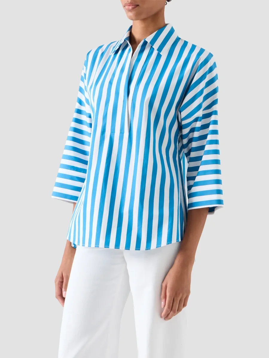 Akris punto Women's Kodak Striped Cotton Poplin Blouse | Thumbnail 6 Akris punto Women's Kodak Striped Cotton Poplin Blouse | Thumbnail 6