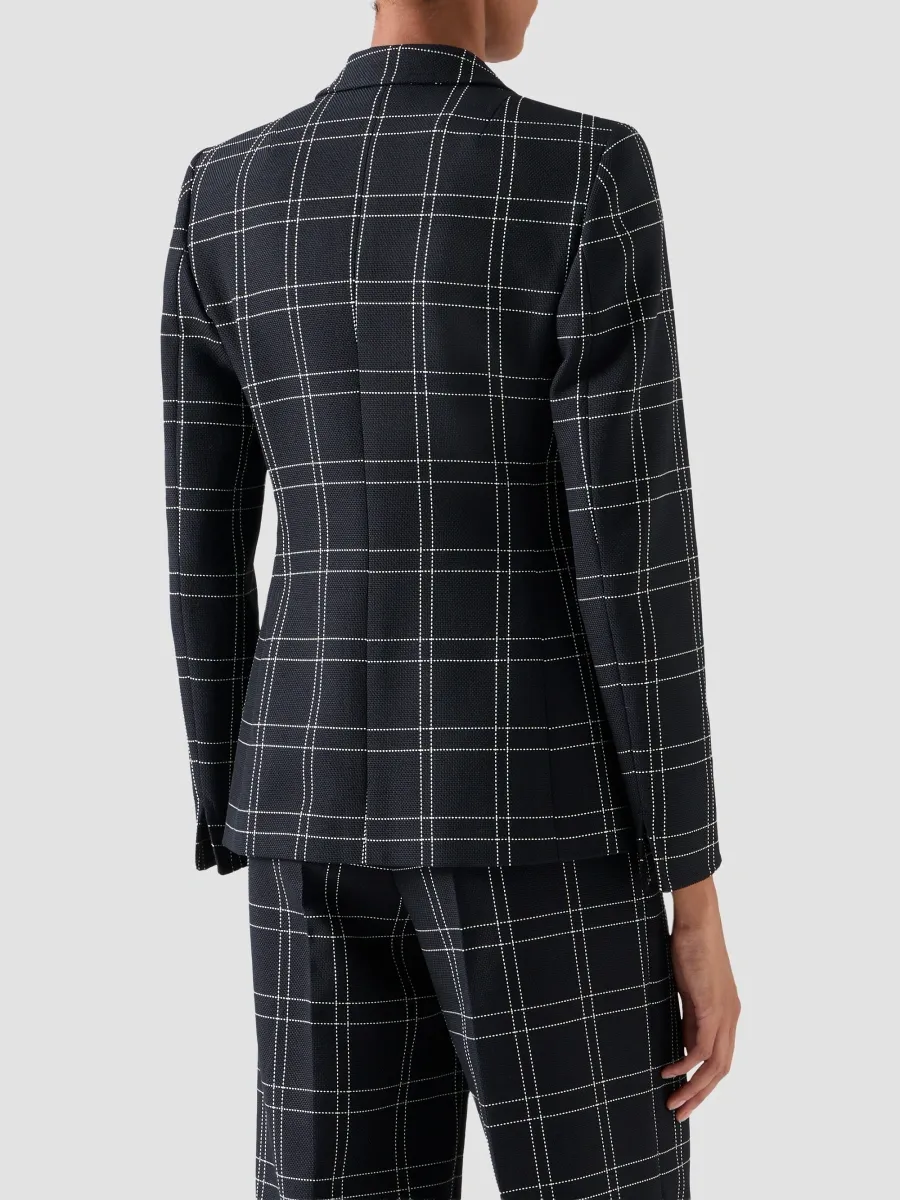 Akris punto Women's Window Check Cotton-Blend Blazer | Thumbnail 3 Akris punto Women's Window Check Cotton-Blend Blazer | Thumbnail 3
