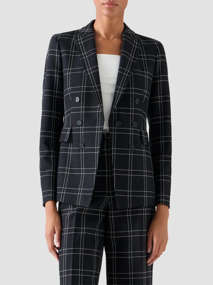 Akris punto Women's Window Check Cotton-Blend Blazer | Thumbnail 4 Akris punto Women's Window Check Cotton-Blend Blazer | Thumbnail 4