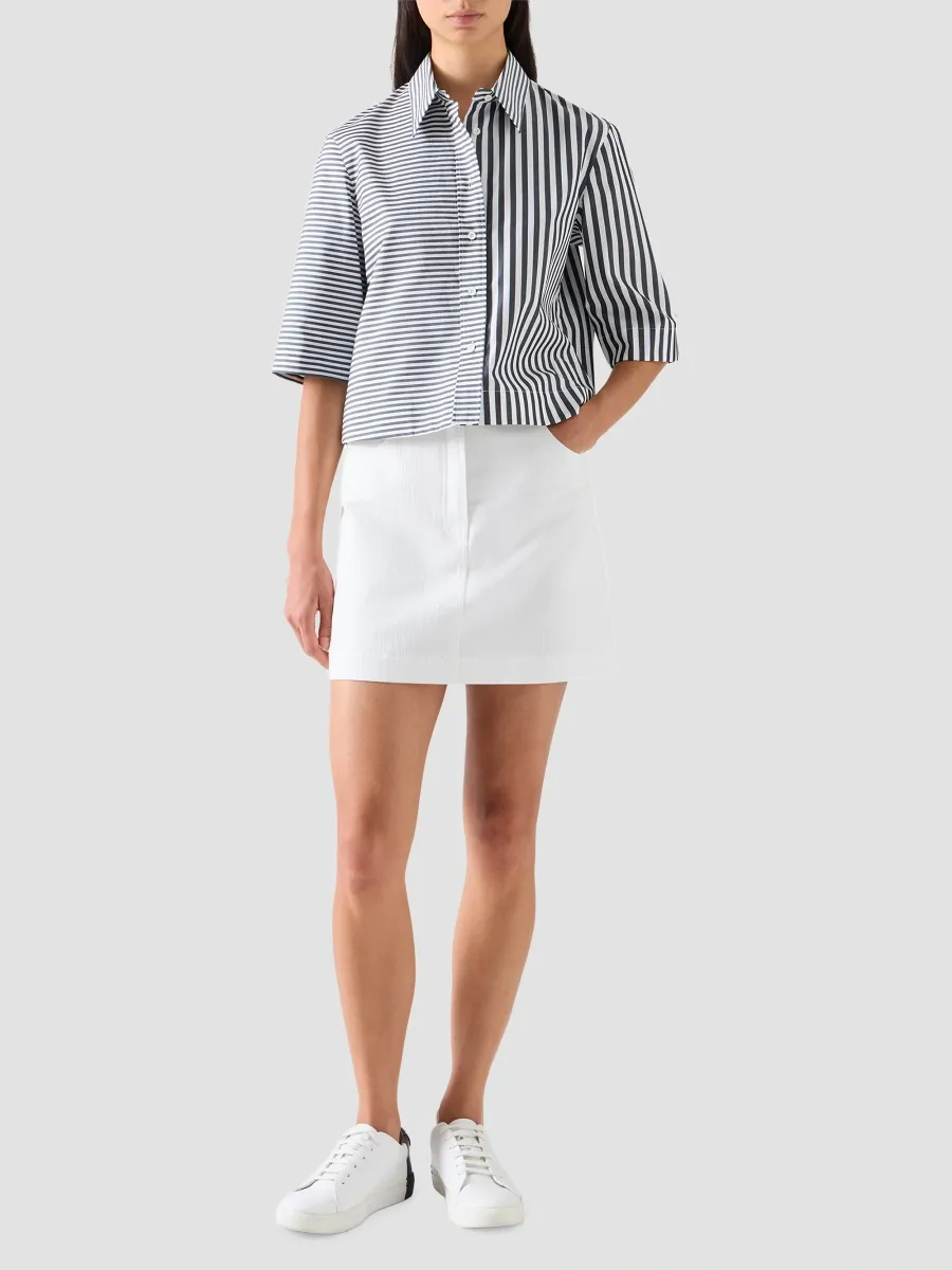 Akris punto Women's Striped Cotton Poplin Boxy Crop Blouse | Thumbnail 2 Akris punto Women's Striped Cotton Poplin Boxy Crop Blouse | Thumbnail 2