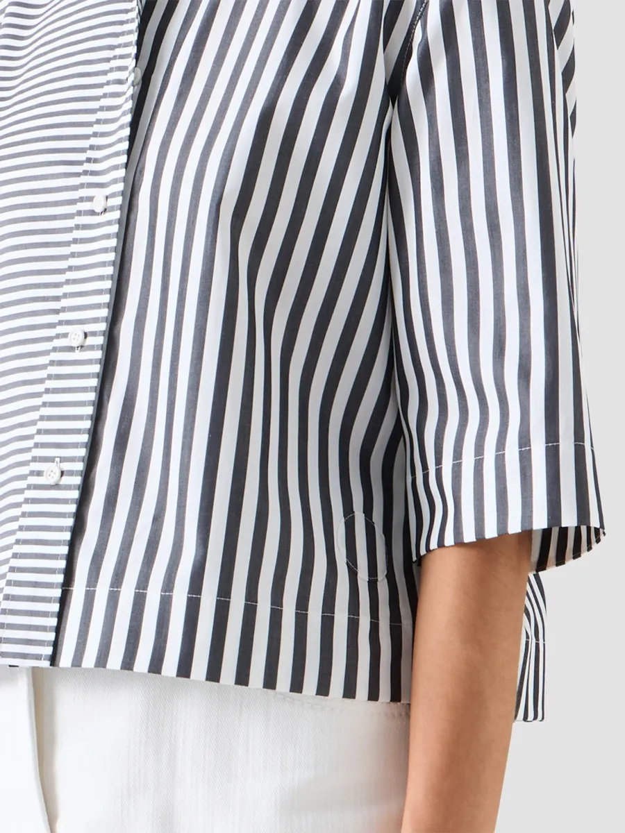 Akris punto Women's Striped Cotton Poplin Boxy Crop Blouse | Thumbnail 5 Akris punto Women's Striped Cotton Poplin Boxy Crop Blouse | Thumbnail 5