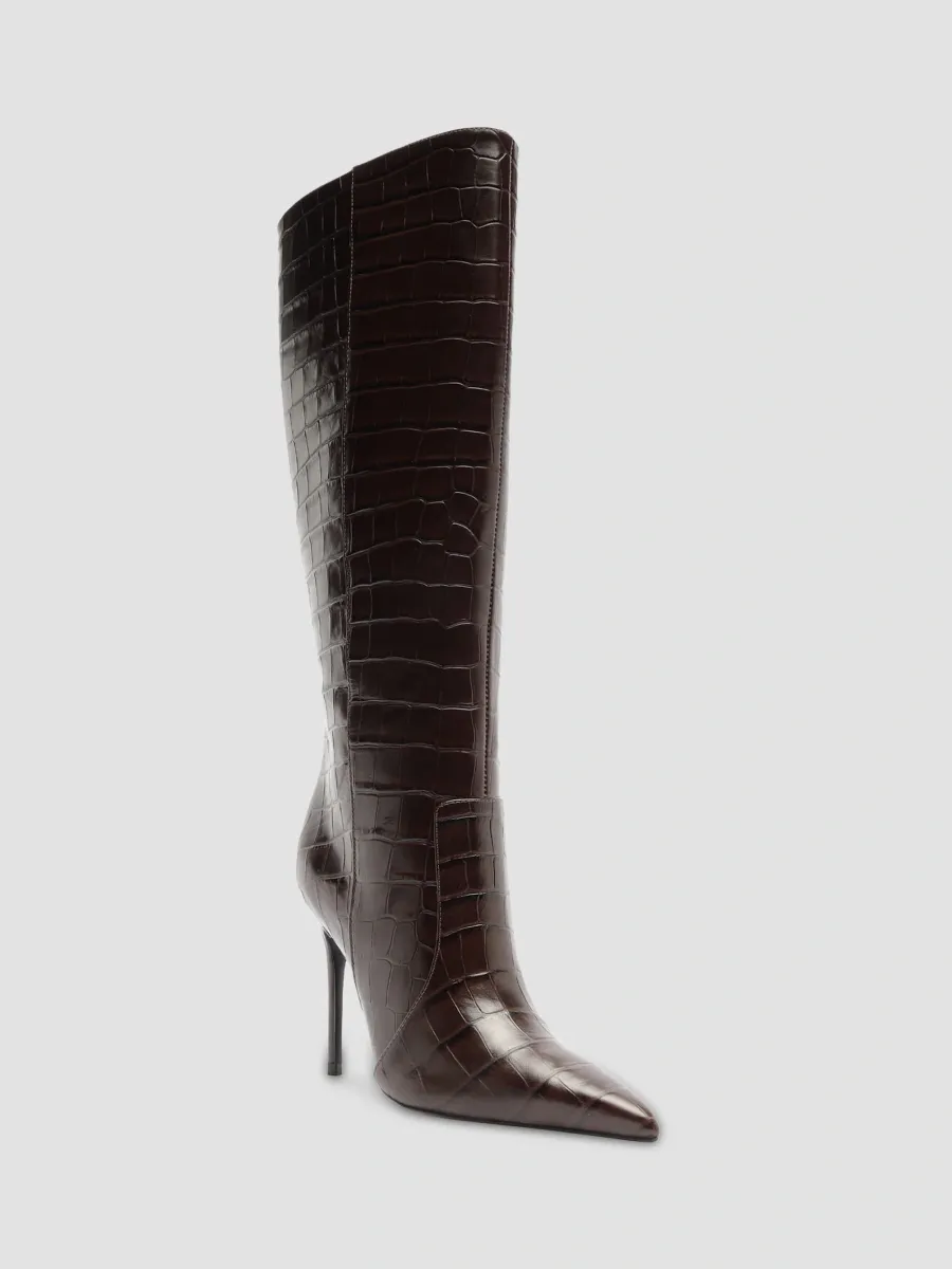 Schutz Women's Samira 100MM Croc-Embossed Leather Knee-High Boots | Thumbnail 2