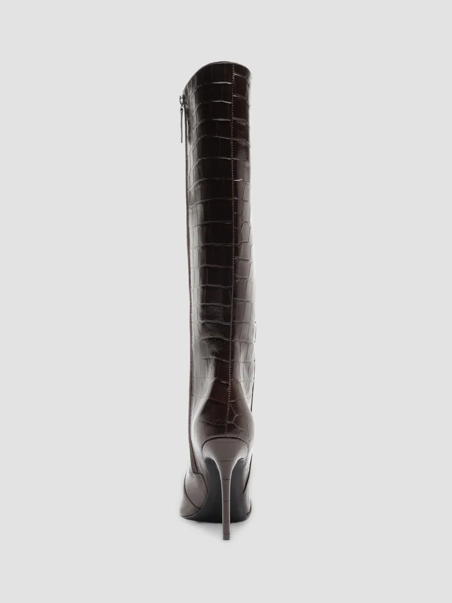Schutz Women's Samira 100MM Croc-Embossed Leather Knee-High Boots | Thumbnail 7