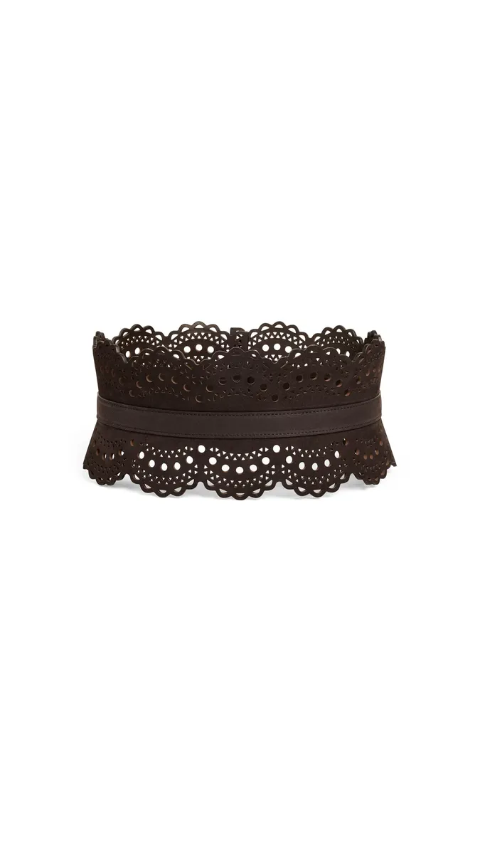 Alaïa Bustier Belt In Perforated Vienne Nubuck | Thumbnail 2