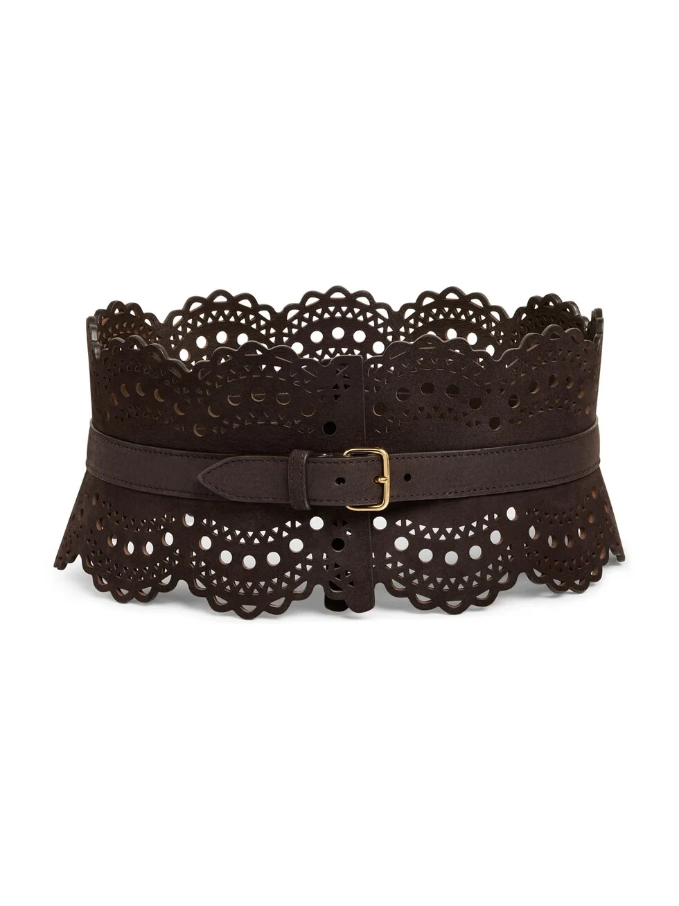 Alaïa Bustier Belt In Perforated Vienne Nubuck