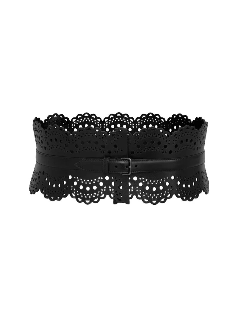 Alaïa Bustier Belt In Perforated Vienne Calfskin