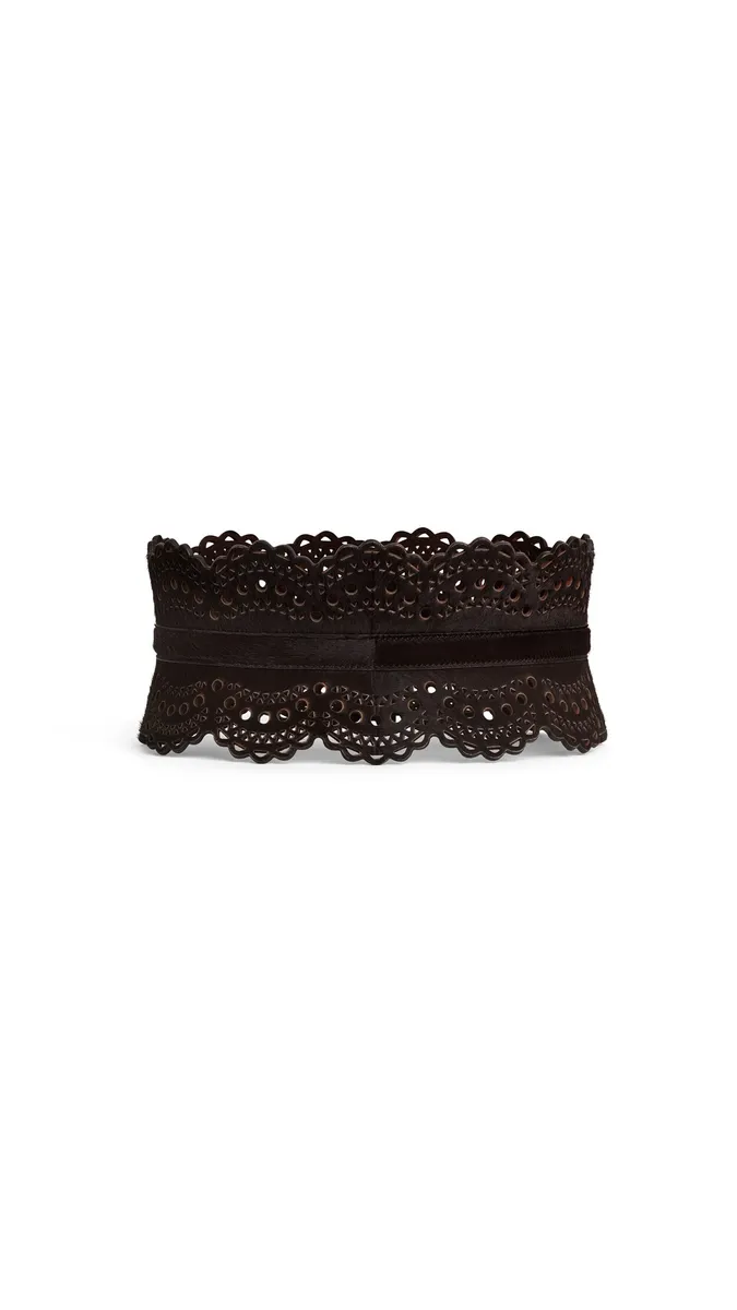 Alaïa Bustier Belt In Perforated Vienne Haircalf | Thumbnail 2 Alaïa Bustier Belt In Perforated Vienne Haircalf | Thumbnail 2