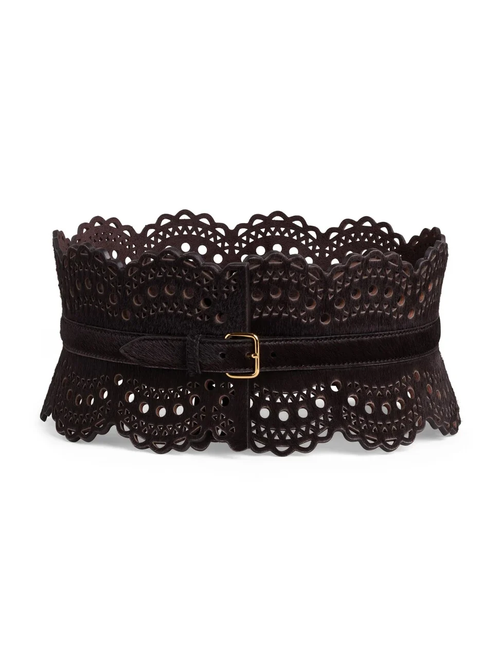 Alaïa Bustier Belt In Perforated Vienne Haircalf