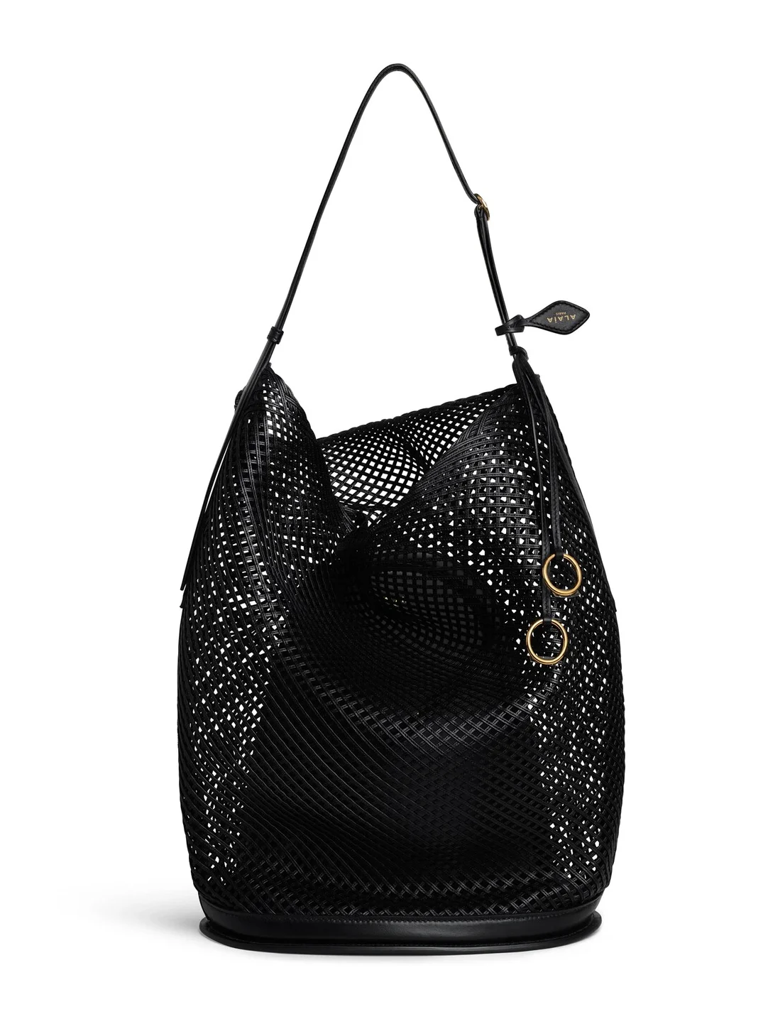 Alaïa Hip Large Bucket Bag In Leather Net