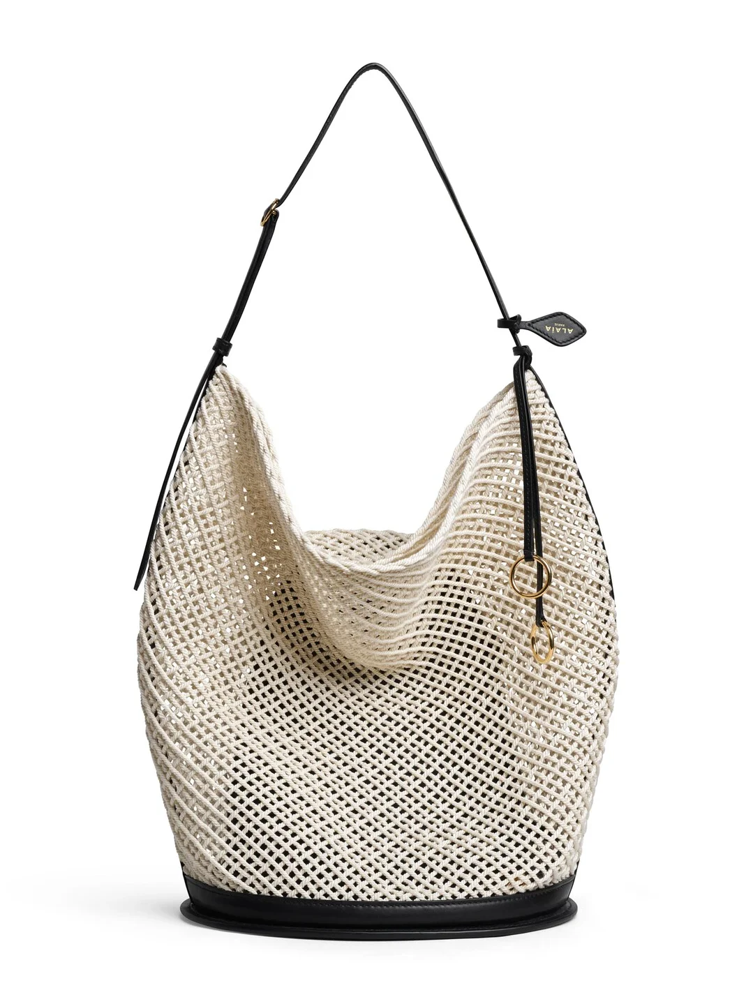 Alaïa Hip Large Bucket Bag In Cotton Net