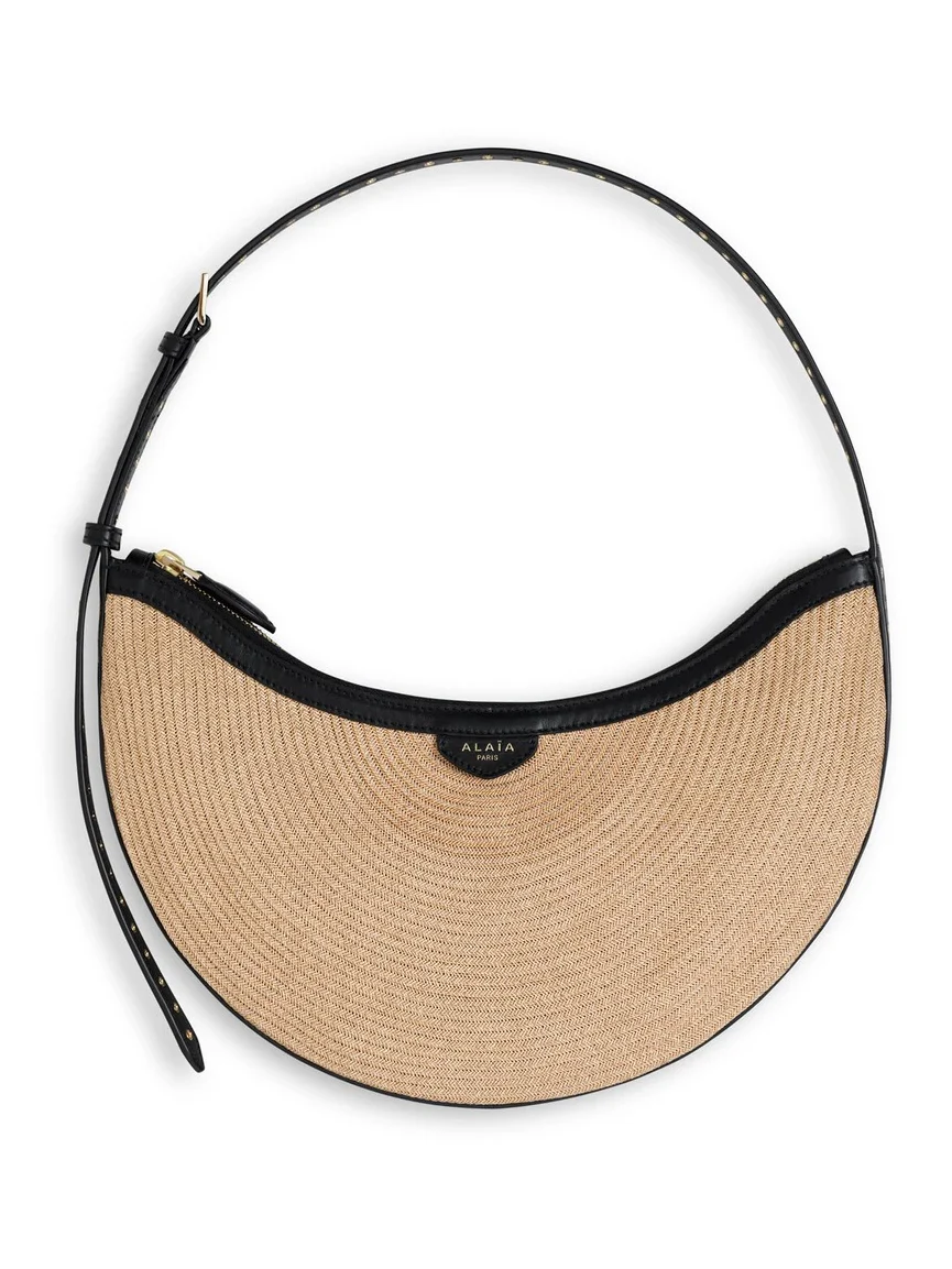 Alaïa One Piece Demi Lune Bag In Paper Straw