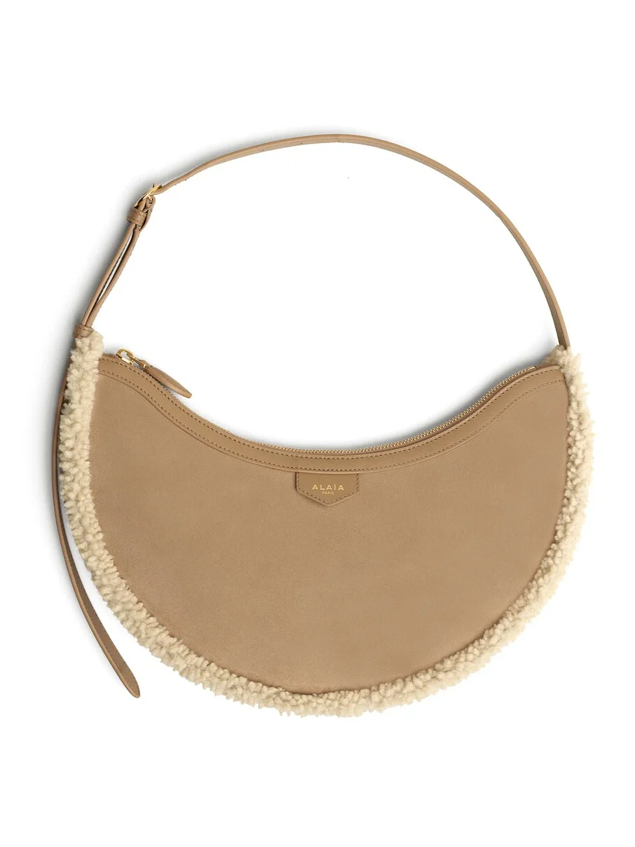 One Piece Demi Lune Bag In Merino Shearling One Piece Demi Lune Bag In Merino Shearling