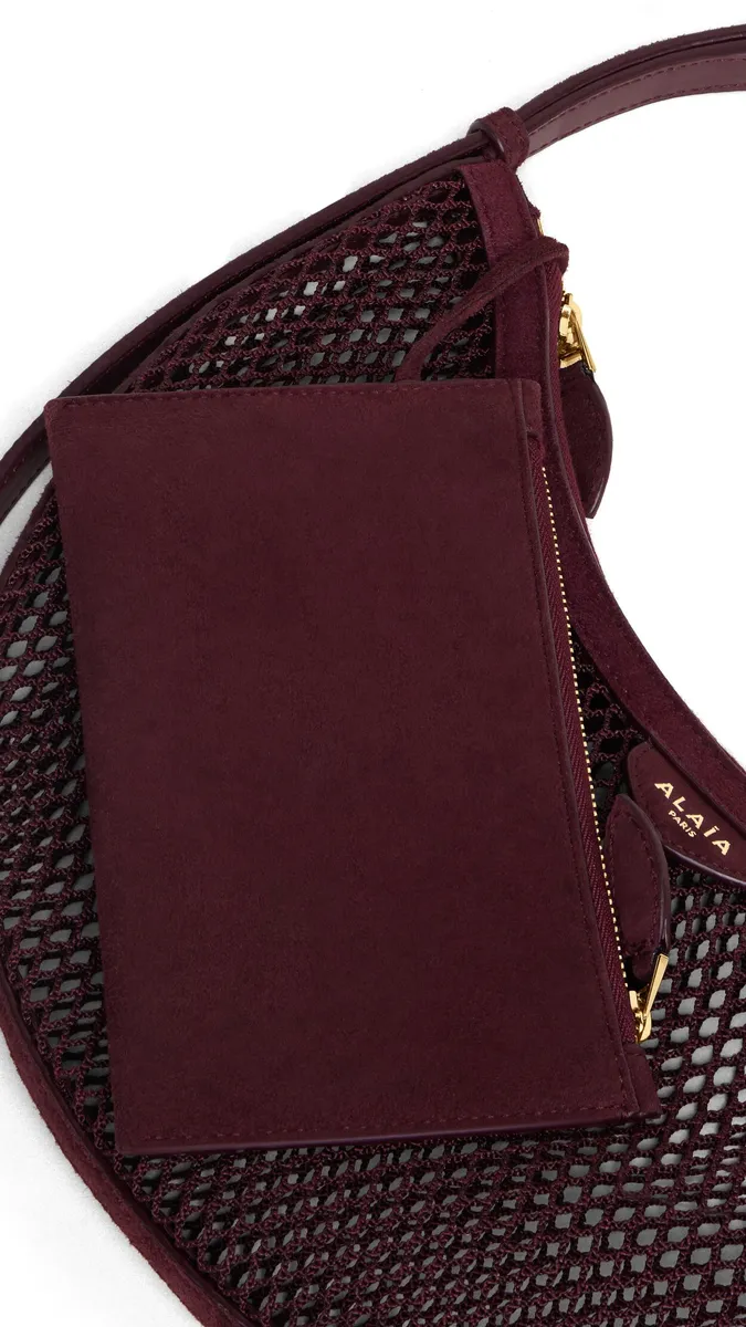 Alaïa One Piece Demi Lune Bag In Fishnet And Suede | Thumbnail 2 Alaïa One Piece Demi Lune Bag In Fishnet And Suede | Thumbnail 2