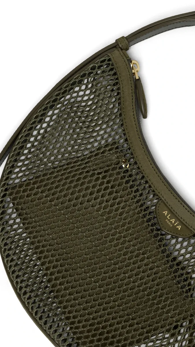 Alaïa One Piece Demi Lune Bag In Fishnet And Suede | Thumbnail 2 Alaïa One Piece Demi Lune Bag In Fishnet And Suede | Thumbnail 2