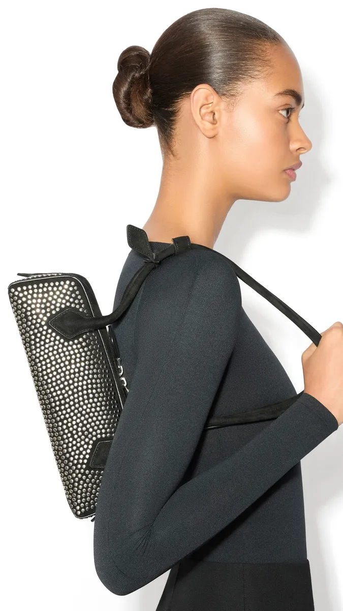 Alaïa Le Teckel Small Bag In Suede & Studs | Thumbnail 4 Alaïa Le Teckel Small Bag In Suede & Studs | Thumbnail 4