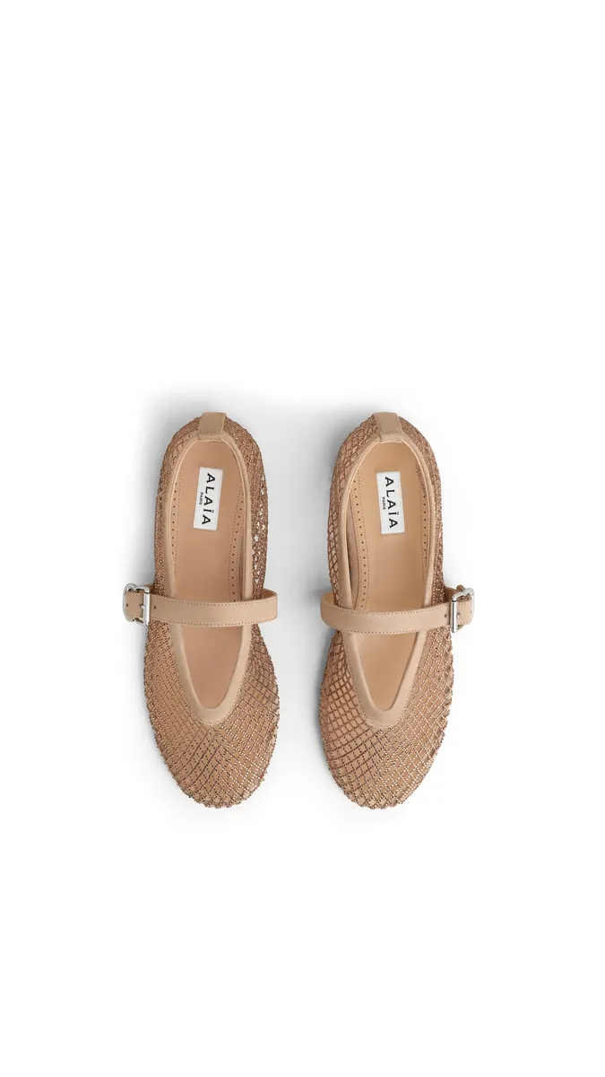 Alaïa Ballet Flats In Strass Fishnet | Thumbnail 3 Alaïa Ballet Flats In Strass Fishnet | Thumbnail 3