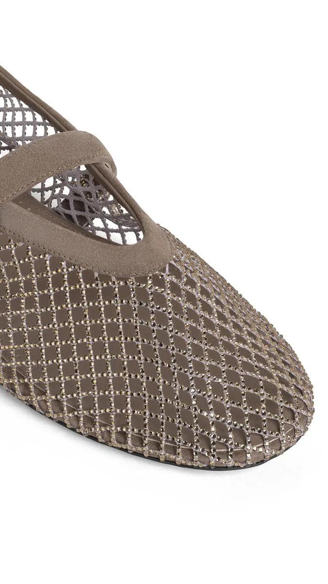 Alaïa Ballet Flats In Strass Fishnet | Thumbnail 3 Alaïa Ballet Flats In Strass Fishnet | Thumbnail 3