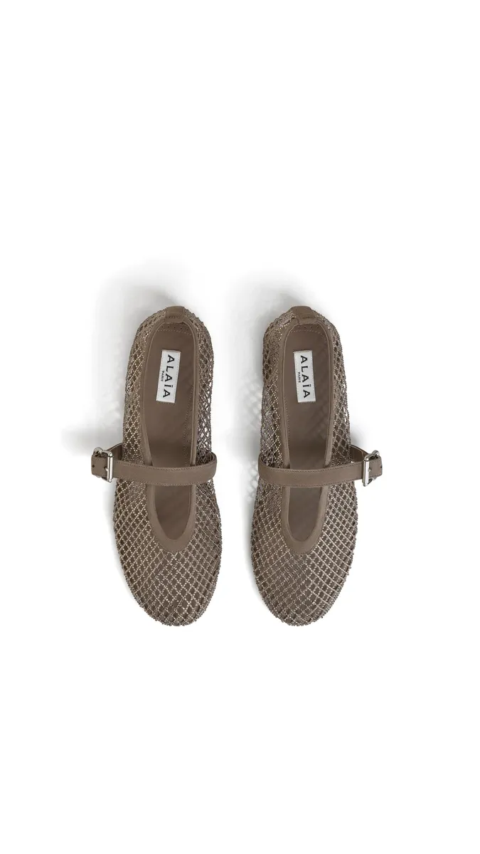Alaïa Ballet Flats In Strass Fishnet | Thumbnail 4 Alaïa Ballet Flats In Strass Fishnet | Thumbnail 4