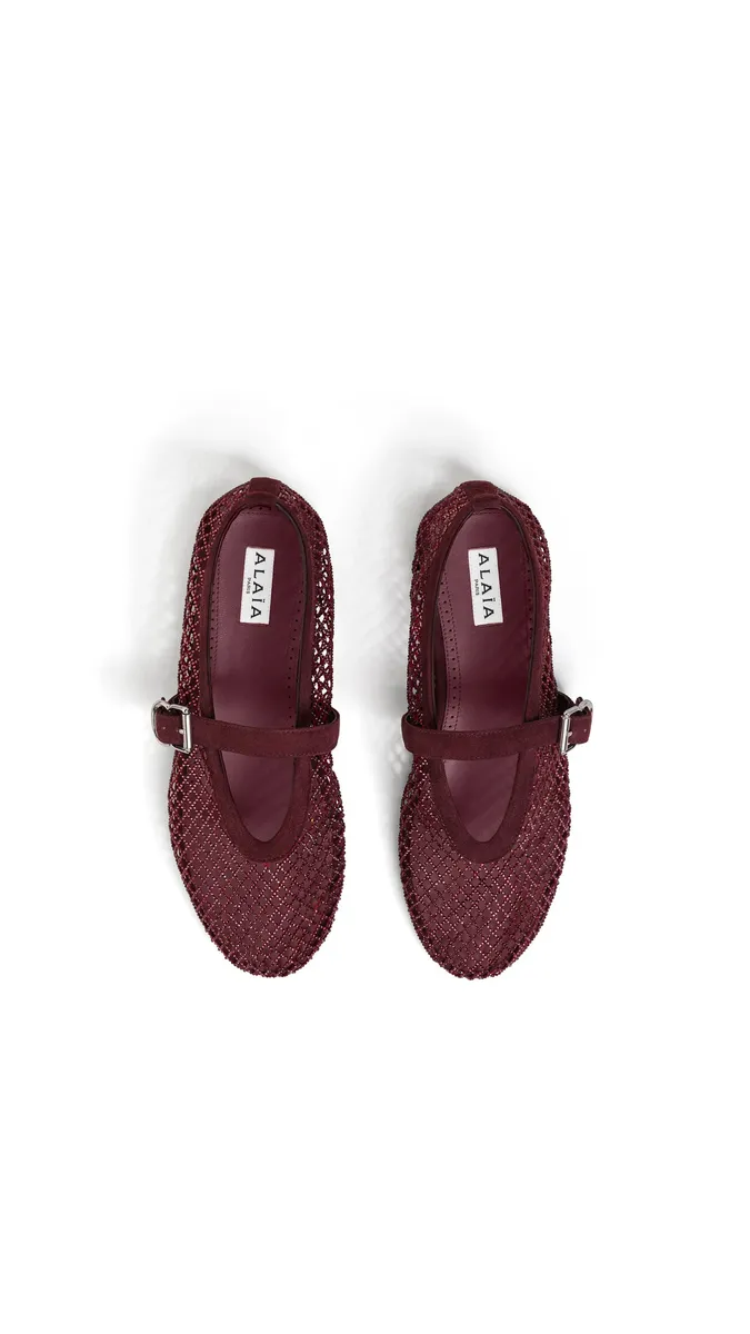Alaïa Ballet Flats In Strass Fishnet | Thumbnail 3 Alaïa Ballet Flats In Strass Fishnet | Thumbnail 3