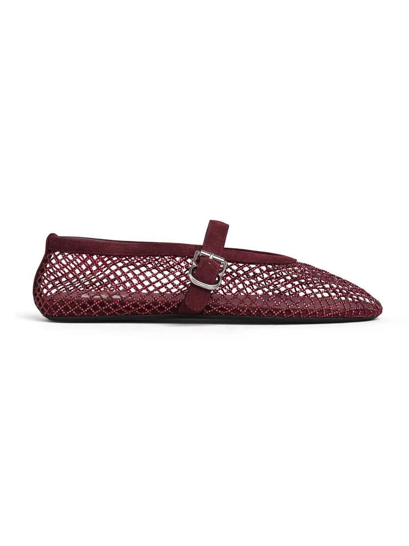 Alaïa Ballet Flats In Strass Fishnet