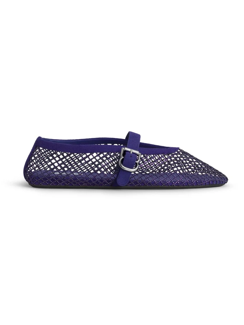 Alaïa Ballet Flats In Strass Fishnet