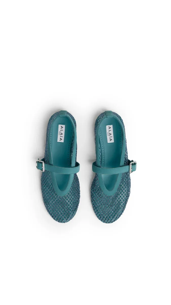 Alaïa Ballet Flats In Strass Fishnet | Thumbnail 3