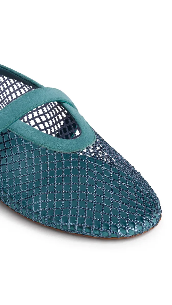 Alaïa Ballet Flats In Strass Fishnet | Thumbnail 4