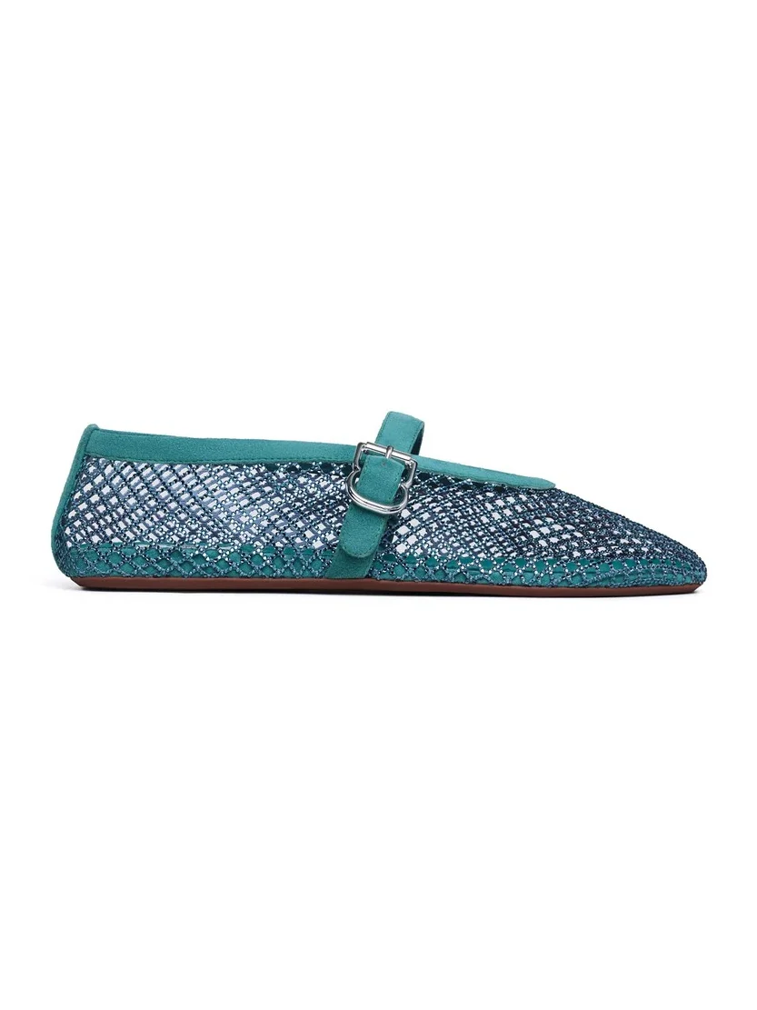 Alaïa Ballet Flats In Strass Fishnet