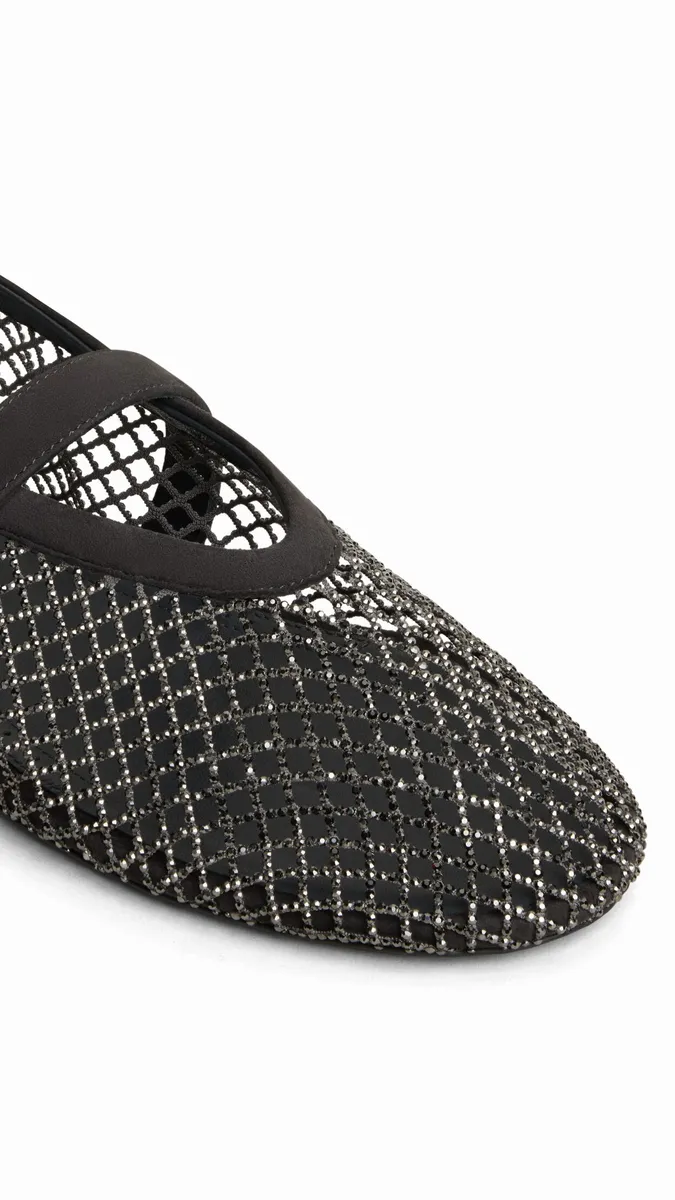 Alaïa Ballet Flats In Strass Fishnet | Thumbnail 4