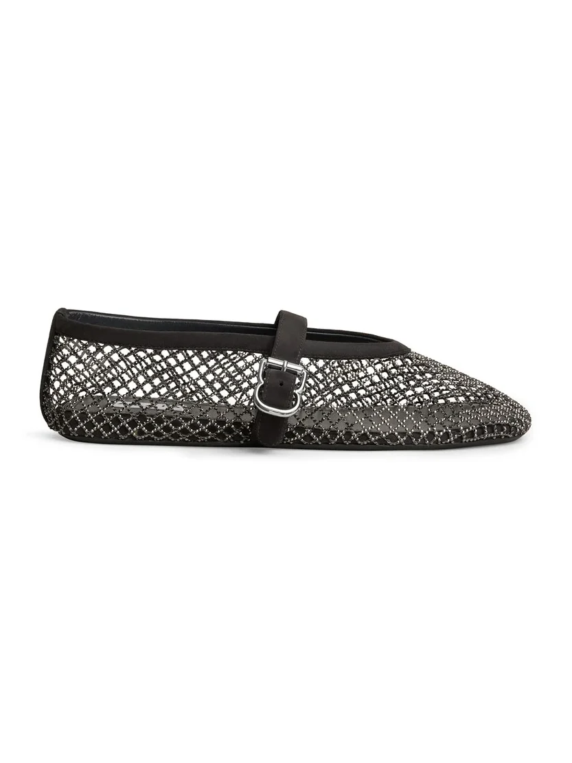Alaïa Ballet Flats In Strass Fishnet