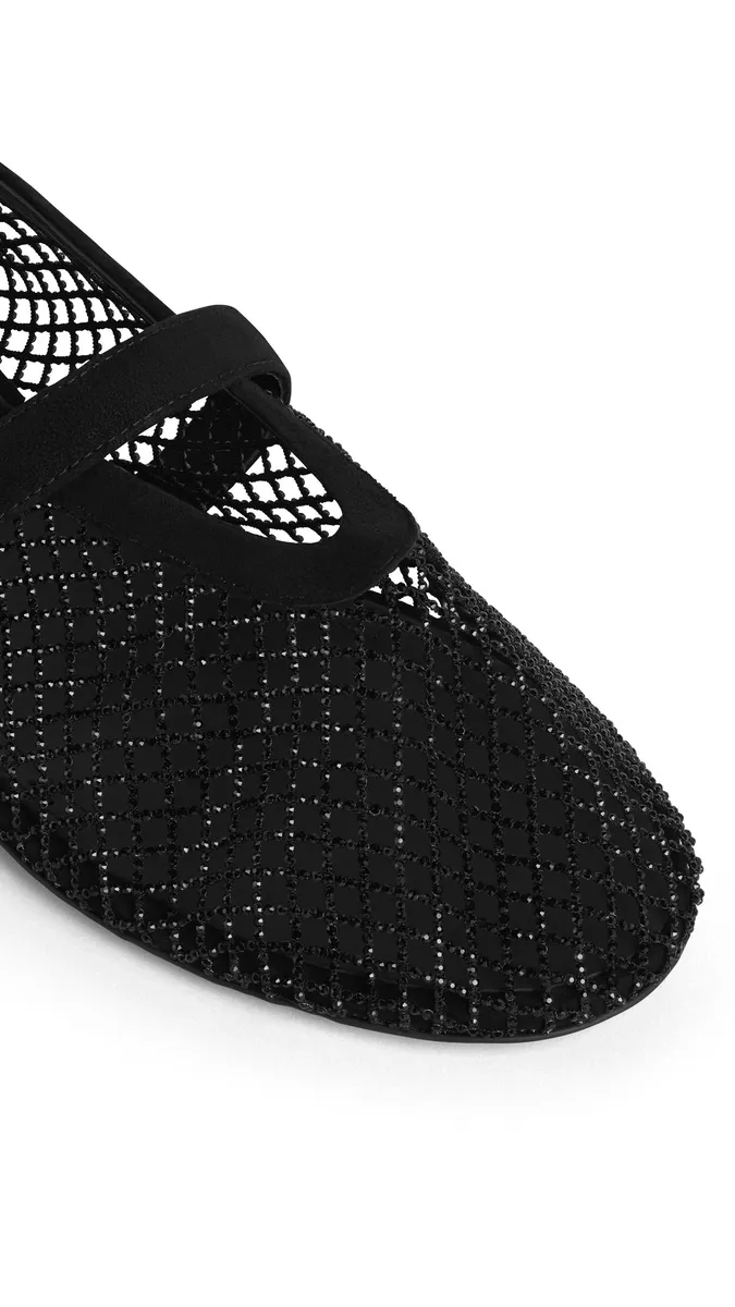 Alaïa Ballet Flats In Strass Fishnet | Thumbnail 3