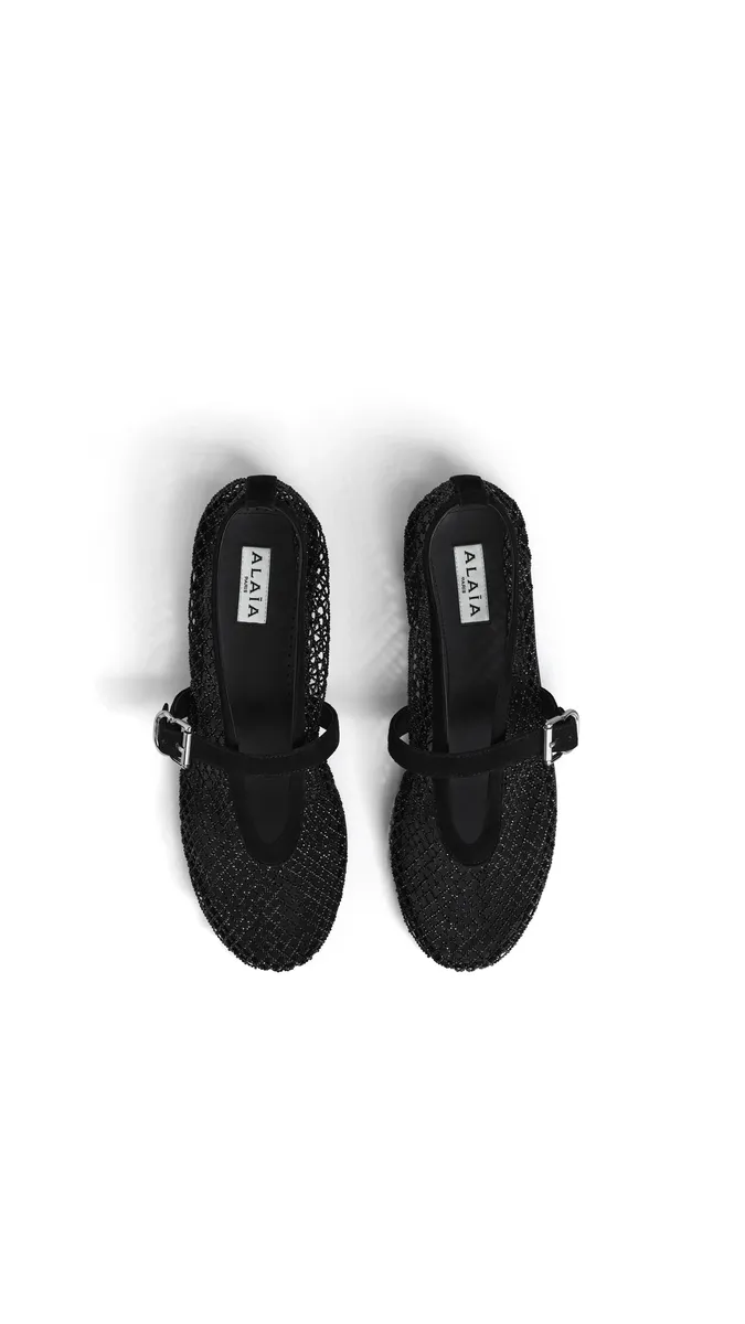 Alaïa Ballet Flats In Strass Fishnet | Thumbnail 4