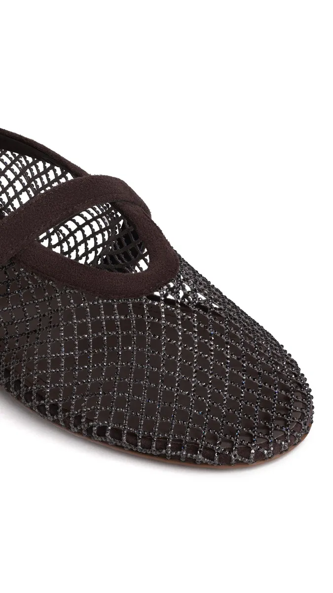 Alaïa Ballet Flats In Strass Fishnet | Thumbnail 4