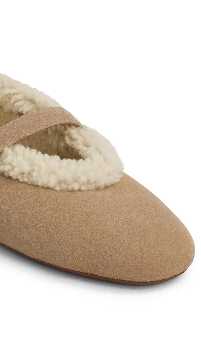 Alaïa Ballet Flats In Merino Shearling | Thumbnail 3