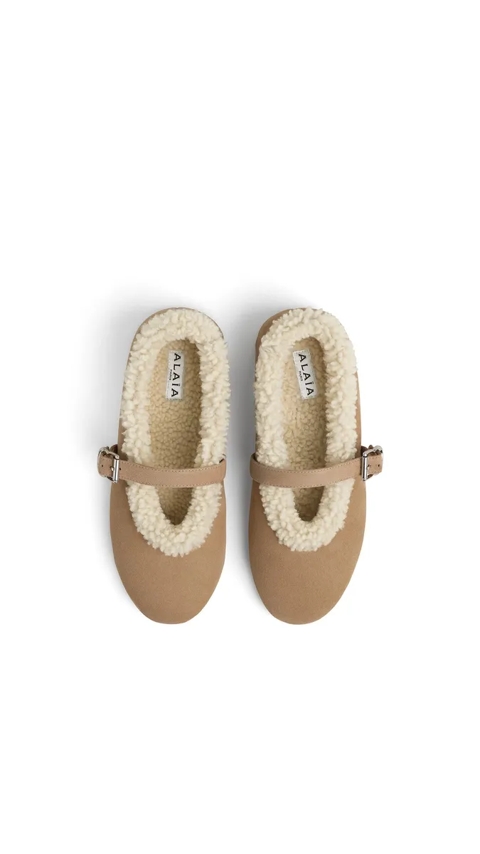 Alaïa Ballet Flats In Merino Shearling | Thumbnail 4