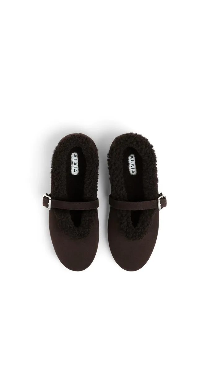 Alaïa Ballet Flats In Merino Shearling | Thumbnail 4 Alaïa Ballet Flats In Merino Shearling | Thumbnail 4