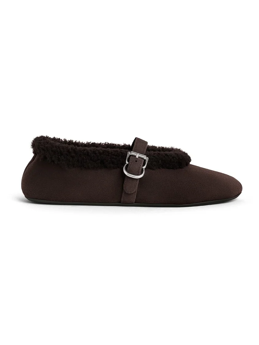 Alaïa Ballet Flats In Merino Shearling