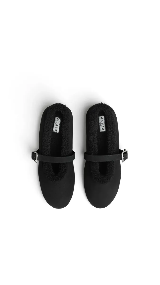 Alaïa Ballet Flats In Merino Shearling | Thumbnail 4