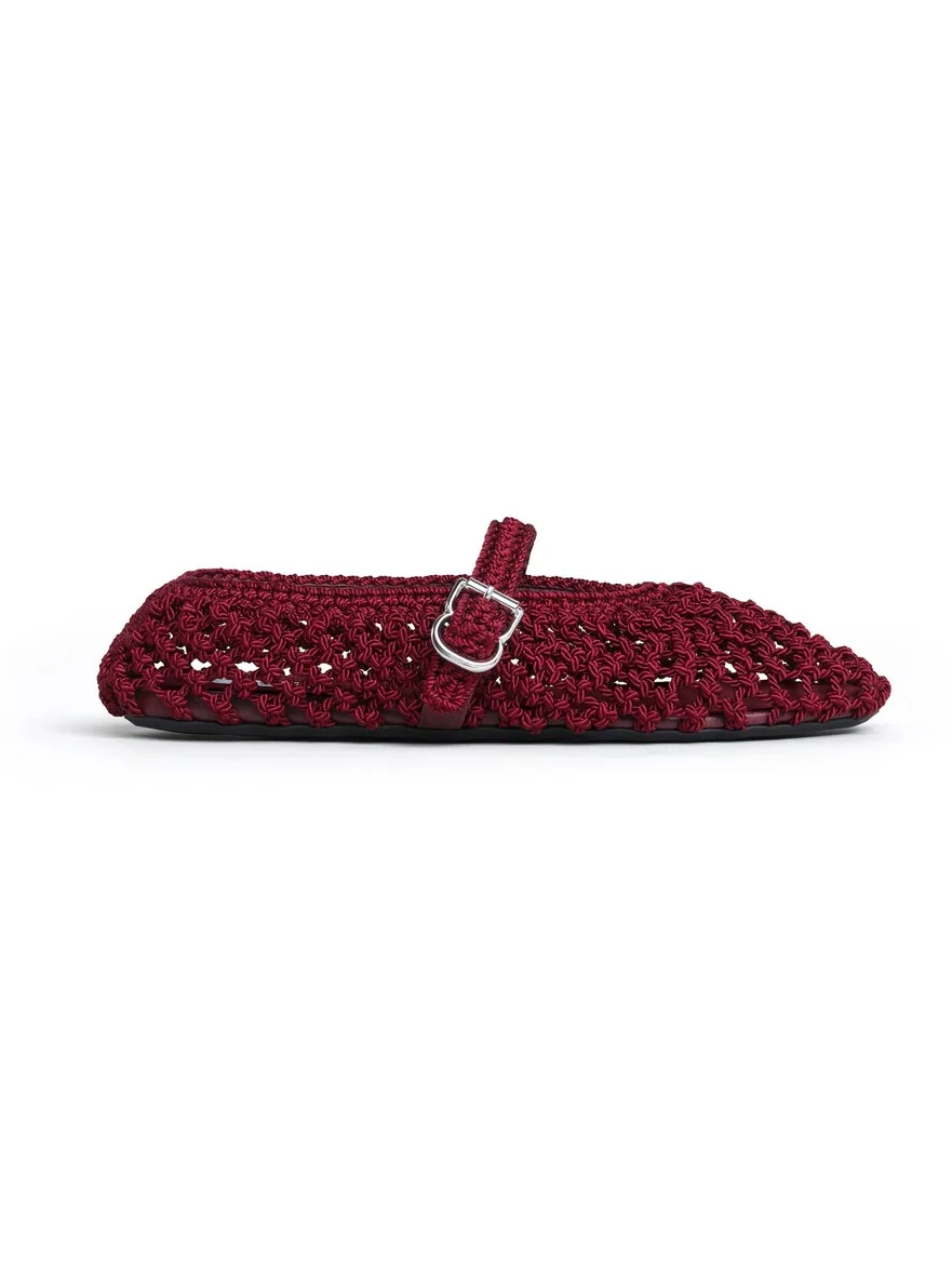 Alaïa Ballet Flats In Satin Cord