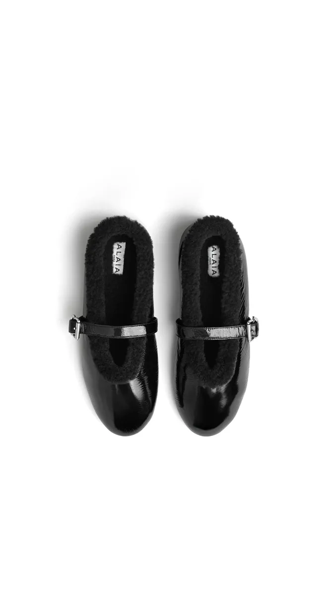 Alaïa Ballet Flats In Naplack Shearling | Thumbnail 4 Alaïa Ballet Flats In Naplack Shearling | Thumbnail 4