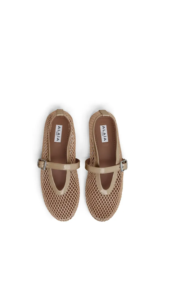 Alaïa Ballet Flats In Fishnet | Thumbnail 3