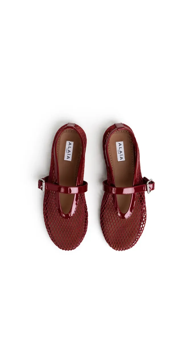 Alaïa Ballet Flats In Fishnet | Thumbnail 2