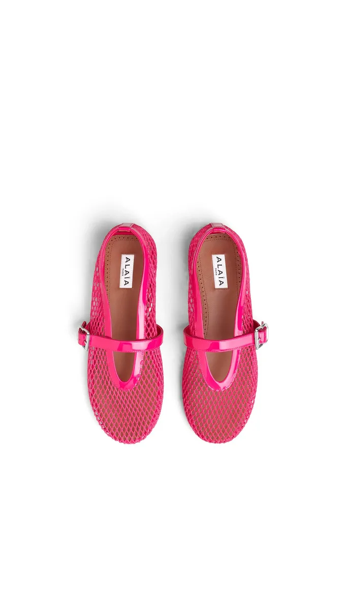 Alaïa Ballet Flats In Fishnet | Thumbnail 3