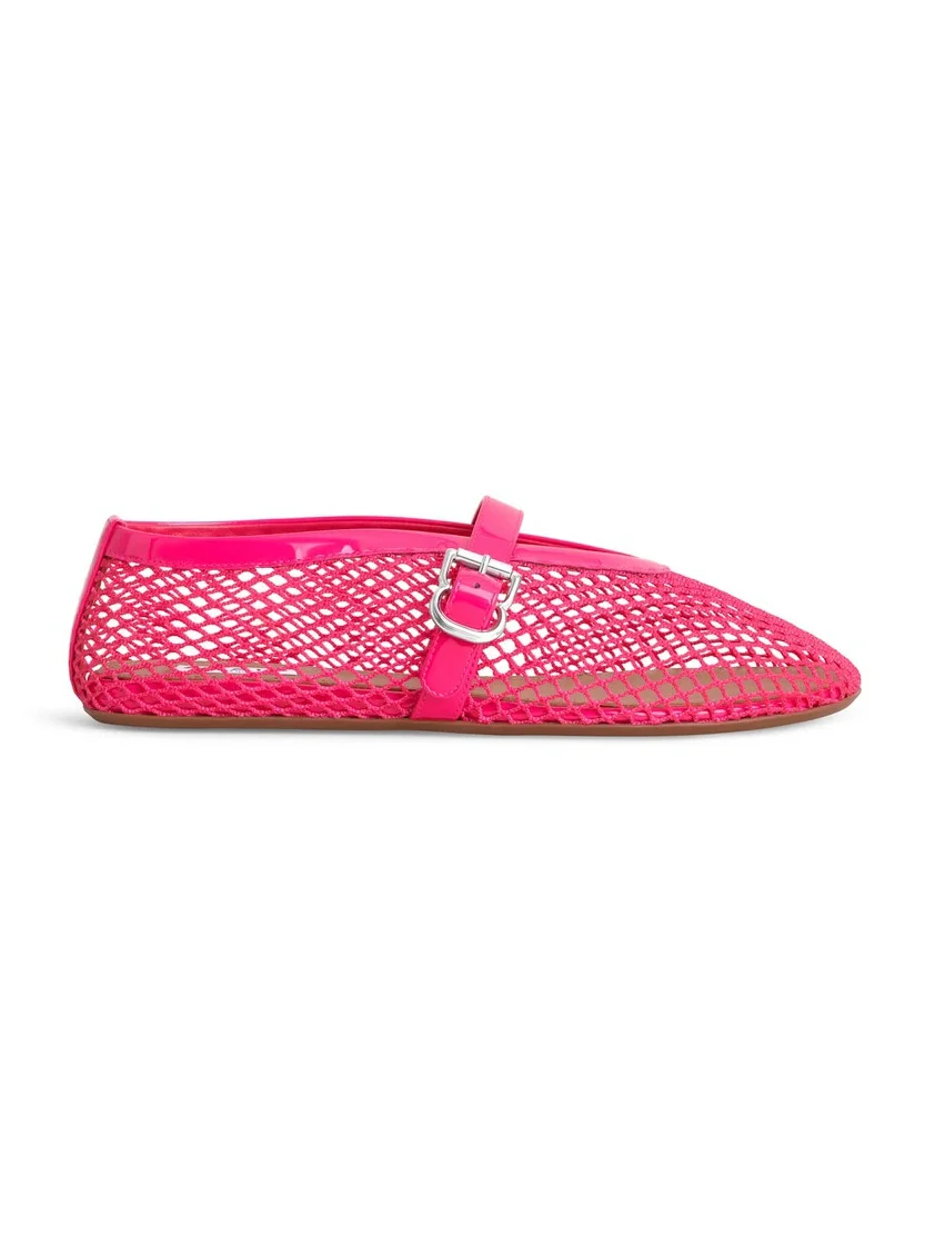 Alaïa Ballet Flats In Fishnet